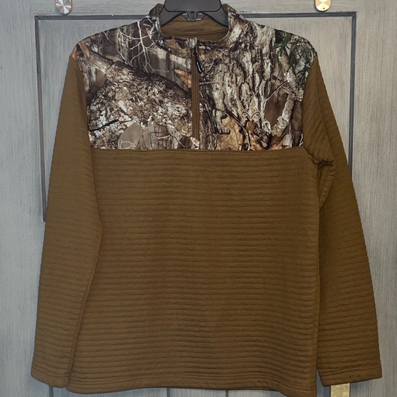 Realtree Other - Men’s Realtree Camouflage and Brown Soft Quarter Zip Soft Warm Shirt size Large